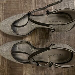 Tahari Women's Sophisticated Gray and Black Heels